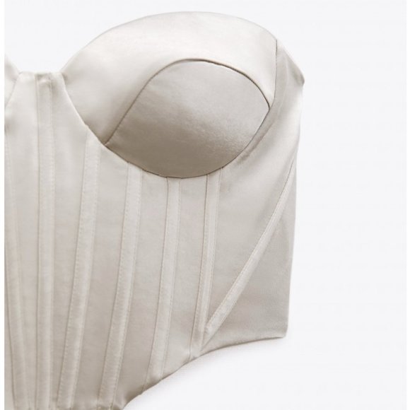 ZARA | Satin Effect Corset Top - Picture 6 of 9